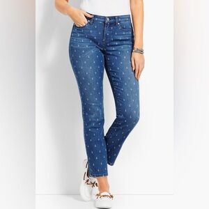 ~Talbots Nautical Anchor Print Jeans